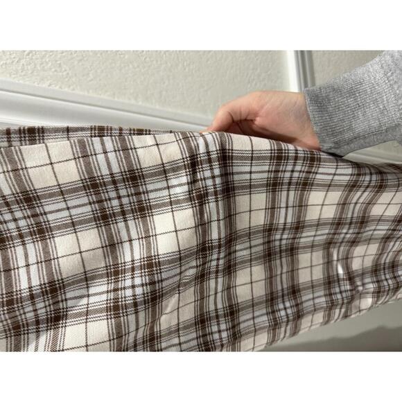 NWT Hollister Brown & White Plaid Ultra High Rise Vintage Baggy Pants Size 9 29w - Picture 3 of 7